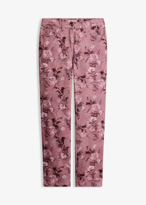 Pantaloni in twill con fantasia a fiori, bonprix