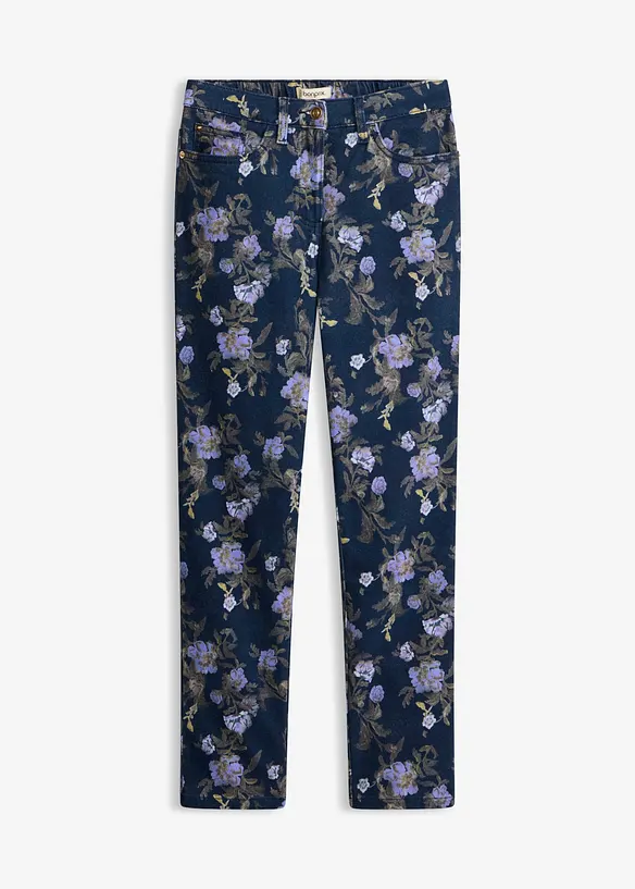 Pantaloni in twill con fantasia a fiori, bonprix
