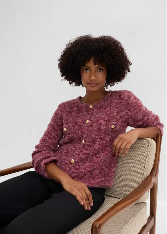 Cardigan con filato ad effetto, bonprix