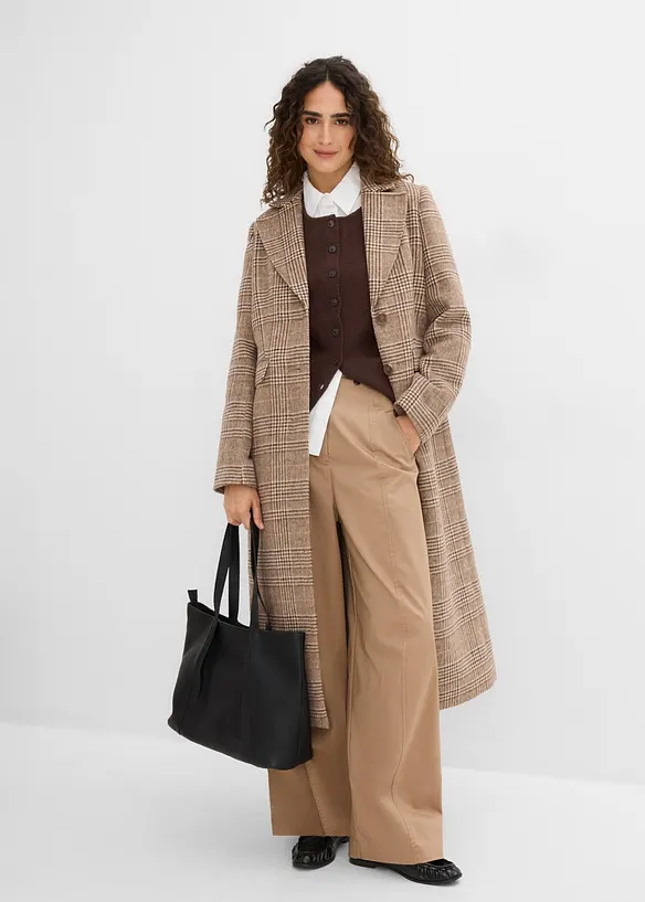 Cappotto con motivo a quadri, bonprix