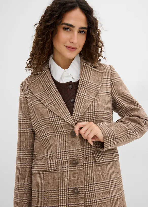 Cappotto con motivo a quadri, bonprix
