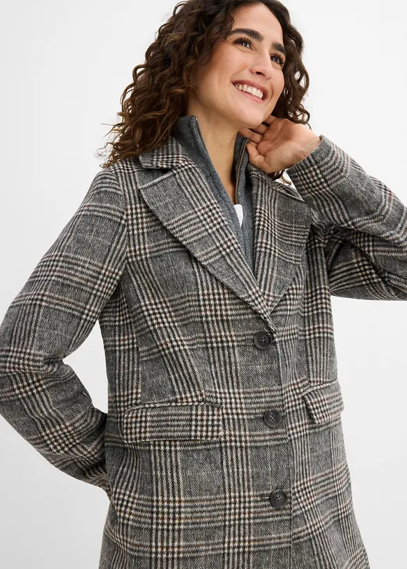 Cappotto con motivo a quadri, bonprix