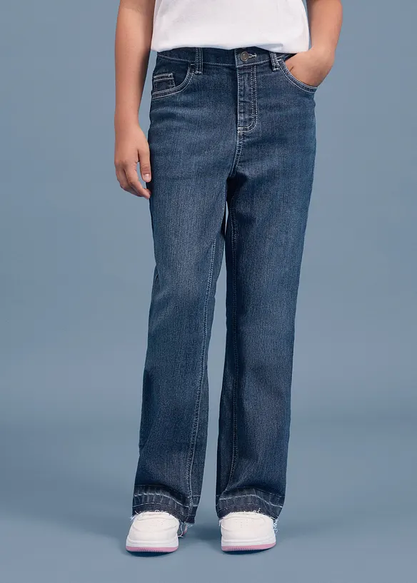 Jeans a zampa, vita media, bonprix