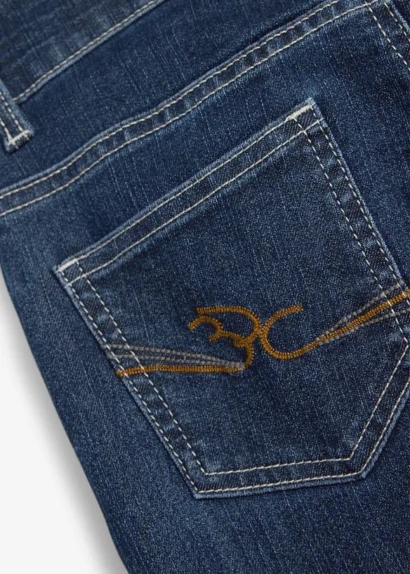 Jeans a zampa, vita media, bonprix