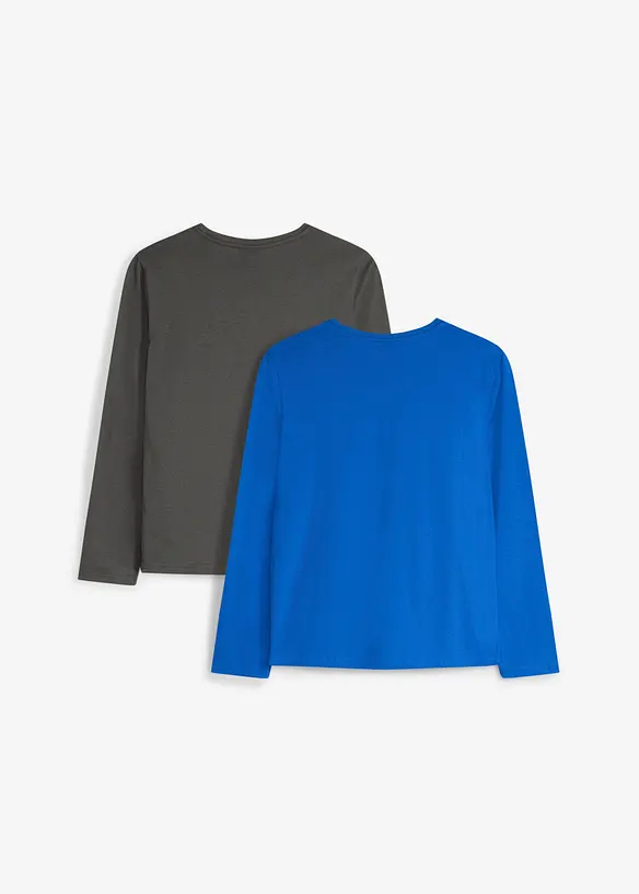 Maglia a maniche lunghe in cotone biologico morbido (pacco da 2), bonprix