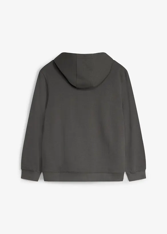 Felpa in morbido cotone biologico con cappuccio e stampa floccata, bonprix