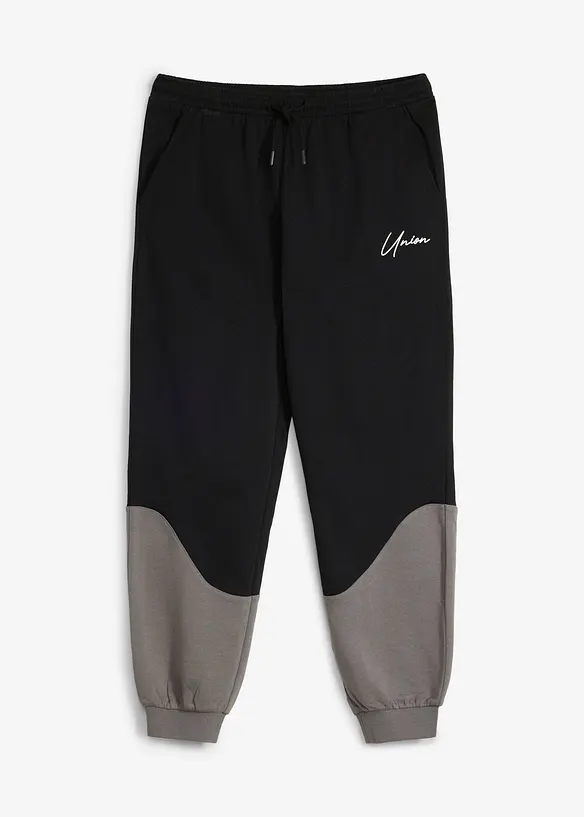 Pantaloni da jogging in morbido cotone biologico con dettagli a contrasto, bonprix