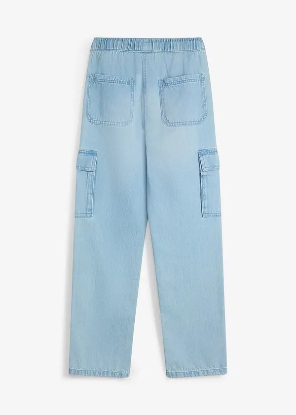 Jeans loose fit straight con elastico in vita e tasche cargo, bonprix