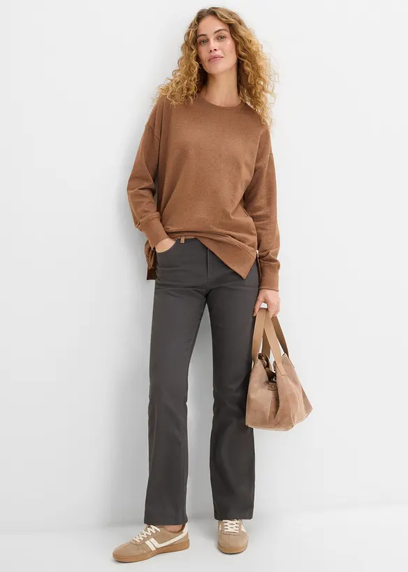 Pantaloni bootcut in misto cotone elasticizzato, bonprix