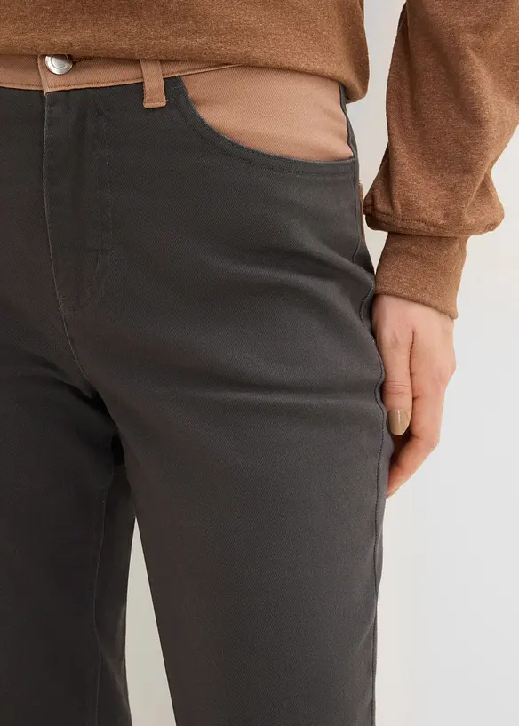 Pantaloni bootcut in misto cotone elasticizzato, bonprix