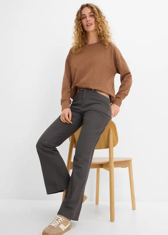Pantaloni bootcut in misto cotone elasticizzato, bonprix