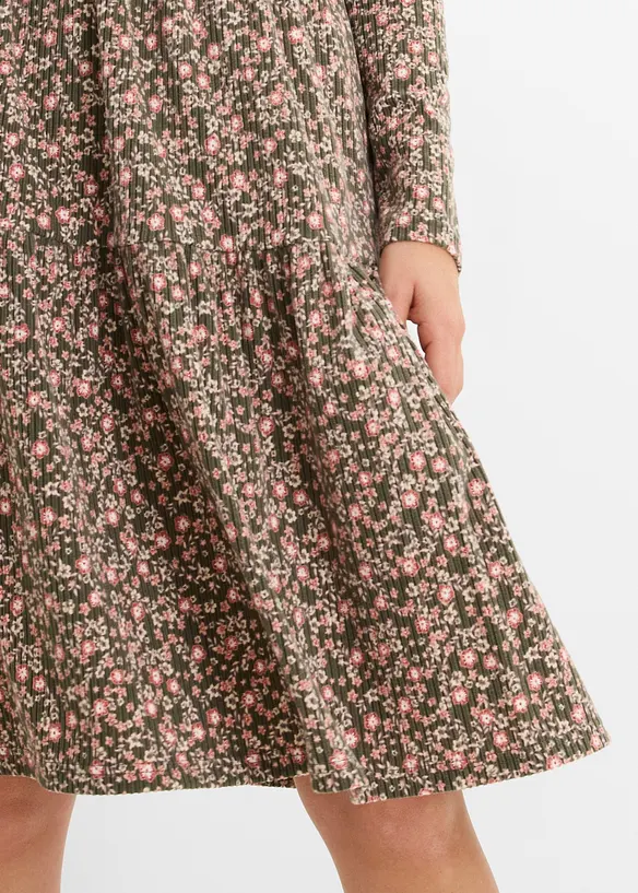 Abito midi in maglia a coste elasticizzata, bonprix