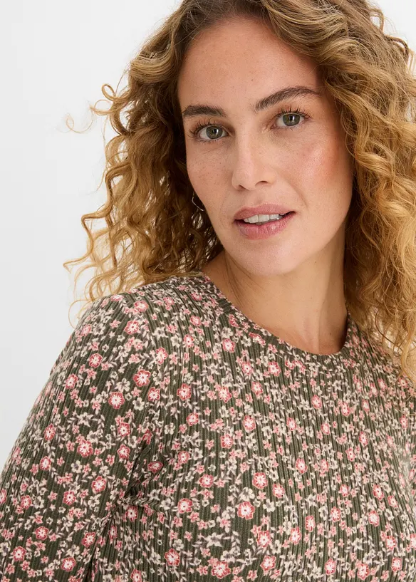 Abito midi in maglia a coste elasticizzata, bonprix