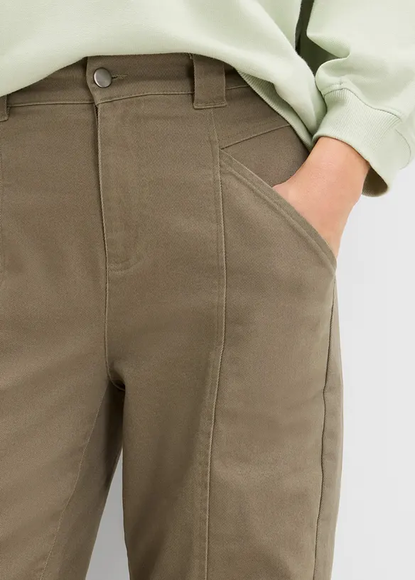 Pantaloni barrel in misto cotone elasticizzato, bonprix