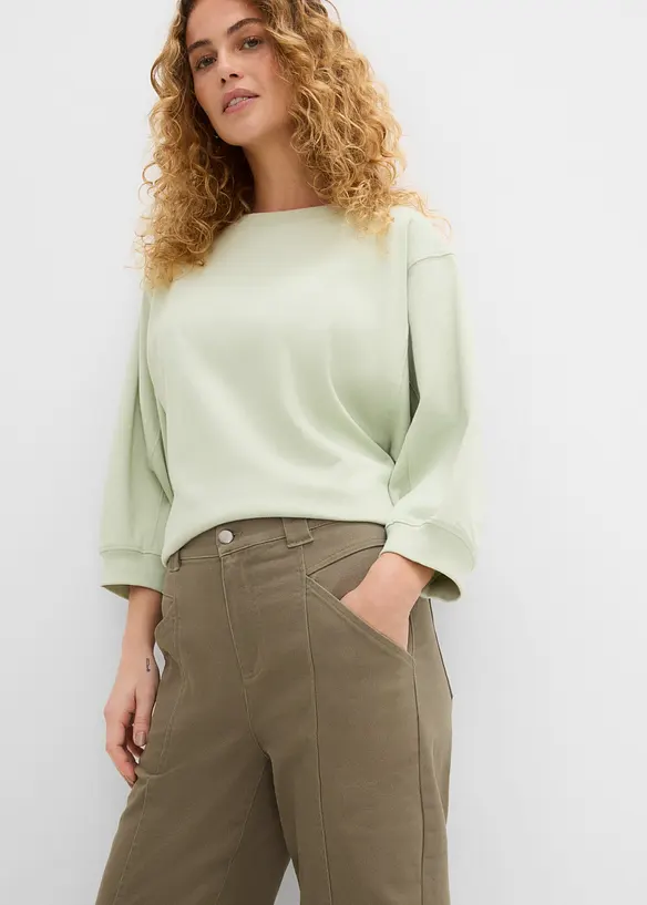 Pantaloni barrel in misto cotone elasticizzato, bonprix