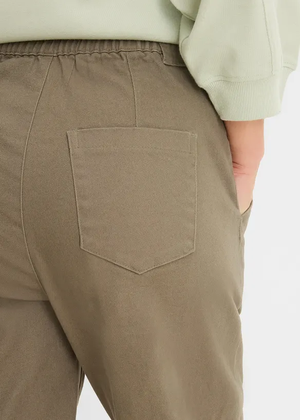 Pantaloni barrel in misto cotone elasticizzato, bonprix