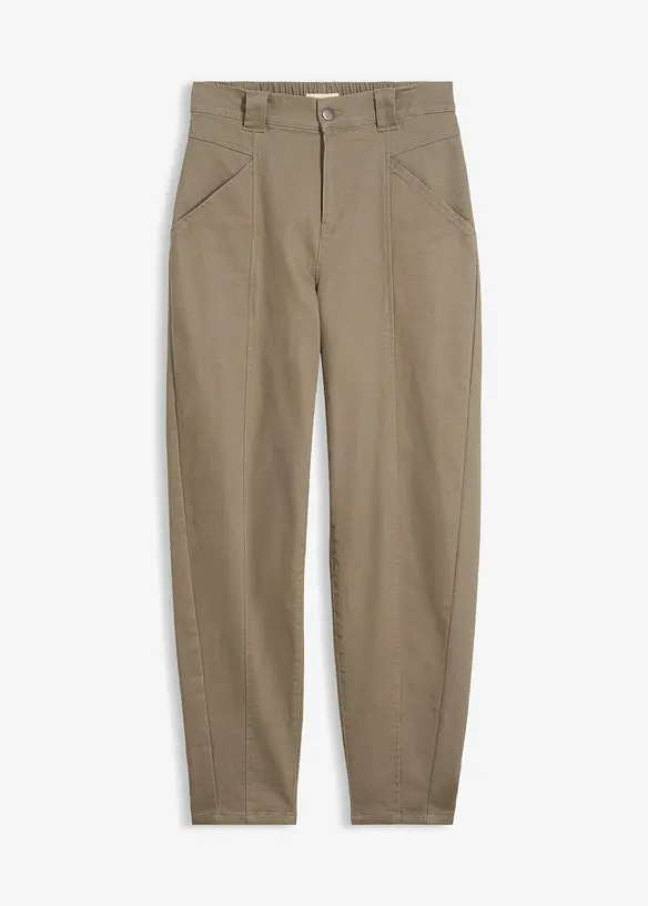 Pantaloni barrel in misto cotone elasticizzato, bonprix