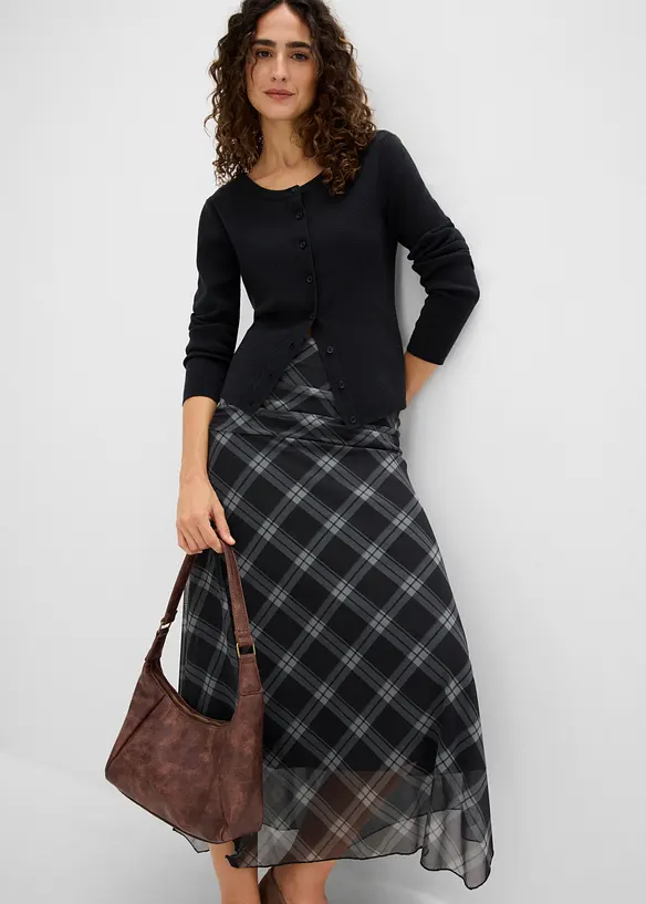 Gonna in jersey di mesh fine, bonprix