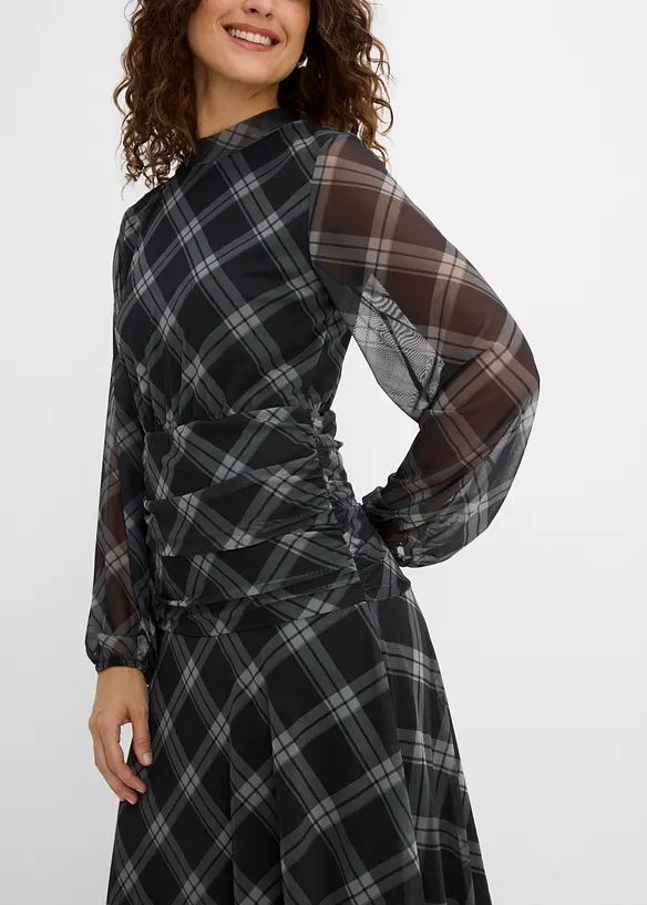 Abito in jersey e mesh fine, bonprix