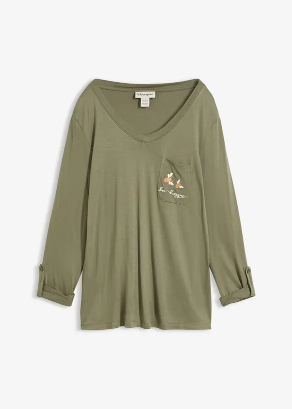 Maglia a maniche lunghe in viscosa morbida, bonprix