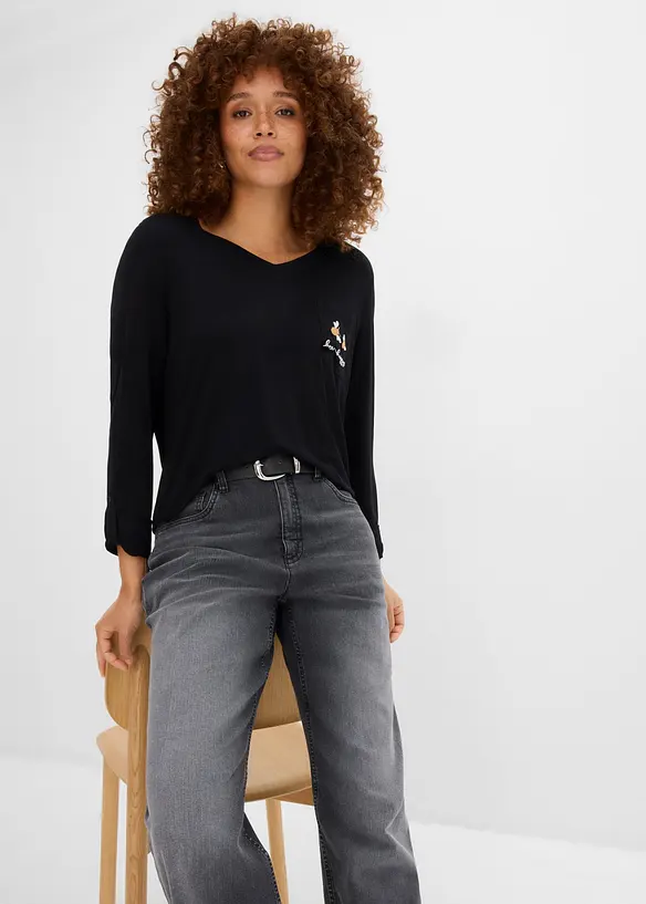 Maglia a maniche lunghe in viscosa morbida, bonprix