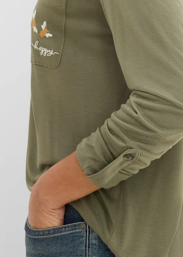 Maglia a maniche lunghe in viscosa morbida, bonprix