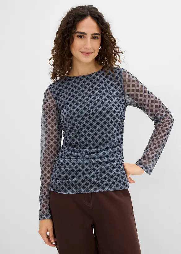 Maglia a maniche lunghe in mesh fine, bonprix