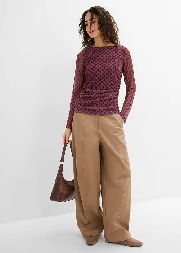 Maglia a maniche lunghe in mesh fine, bonprix