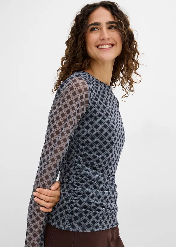 Maglia a maniche lunghe in mesh fine, bonprix