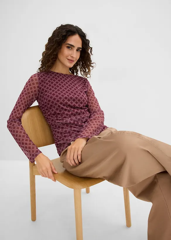 Maglia a maniche lunghe in mesh fine, bonprix