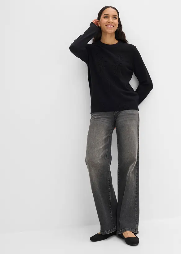 Maglione in filato fine misto viscosa, bonprix