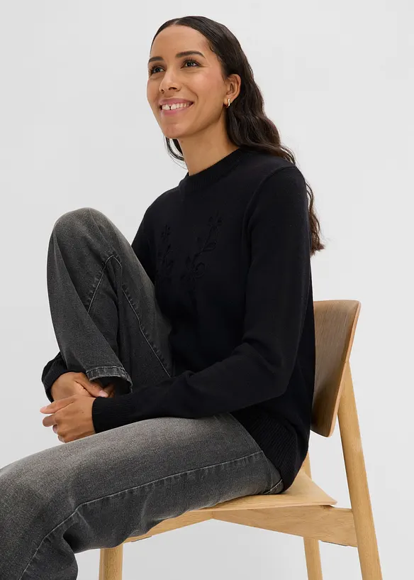 Maglione in filato fine misto viscosa, bonprix