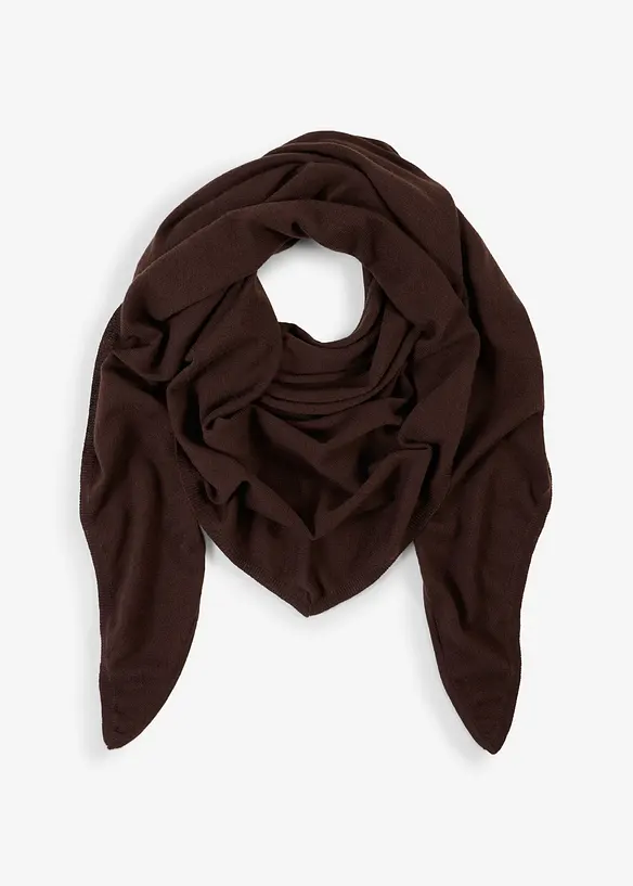 Sciarpa a triangolo in maglia fine con lana merino, bonprix