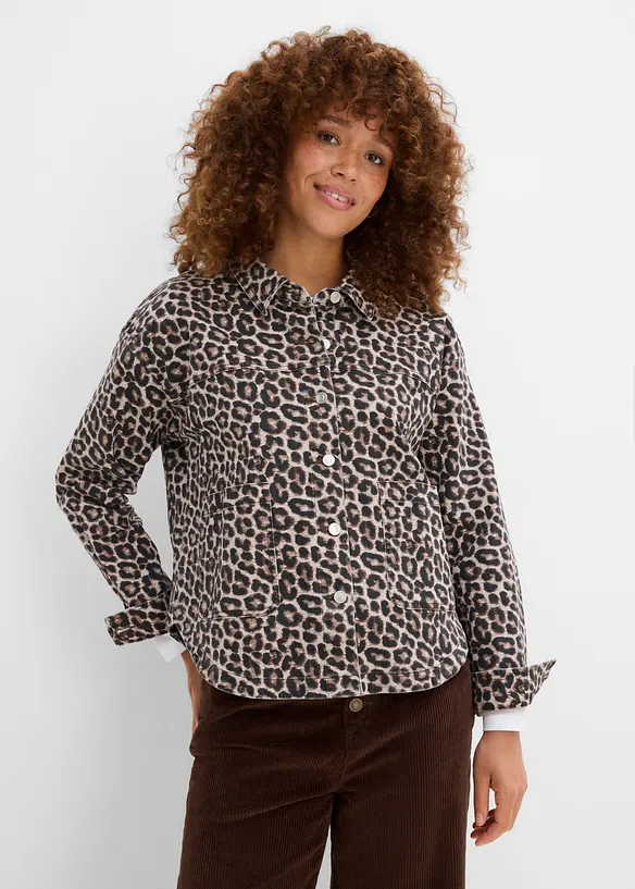 Giacca-camicia in misto cotone elasticizzato, bonprix