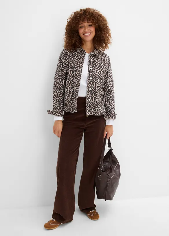 Giacca-camicia in misto cotone elasticizzato, bonprix