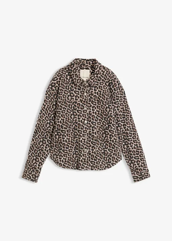 Giacca-camicia in misto cotone elasticizzato, bonprix