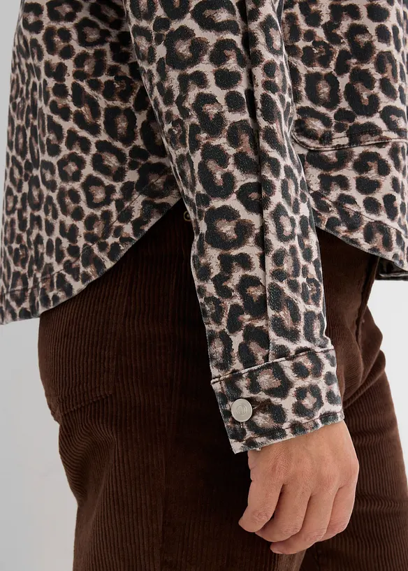 Giacca-camicia in misto cotone elasticizzato, bonprix