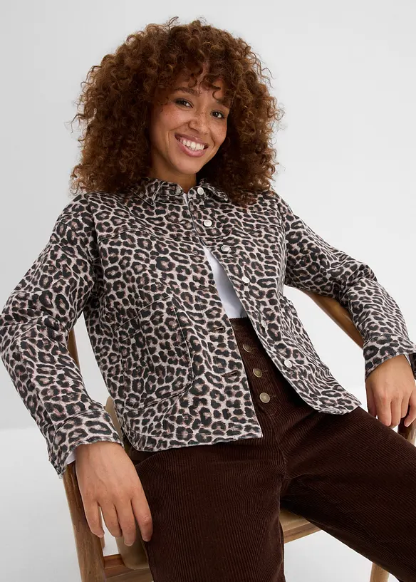 Giacca-camicia in misto cotone elasticizzato, bonprix