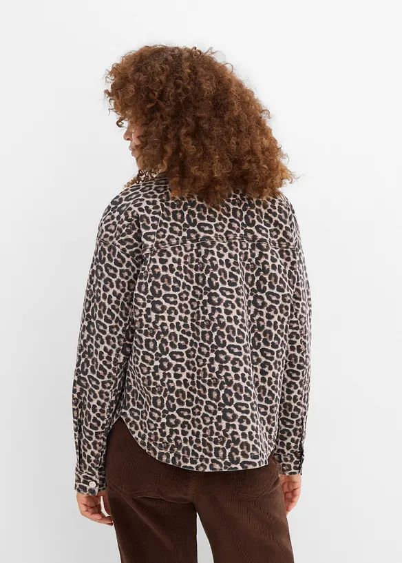 Giacca-camicia in misto cotone elasticizzato, bonprix