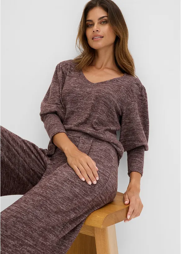 Maglia a maniche lunghe in misto viscosa morbido, bonprix