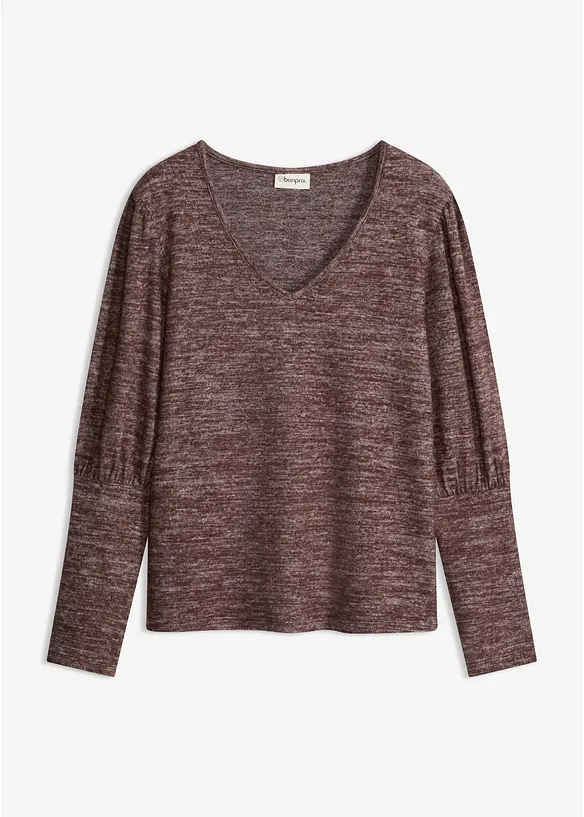 Maglia a maniche lunghe in misto viscosa morbido, bonprix