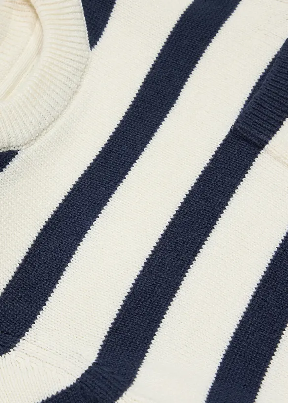 Maglione a righe in filato grosso di puro cotone, bonprix