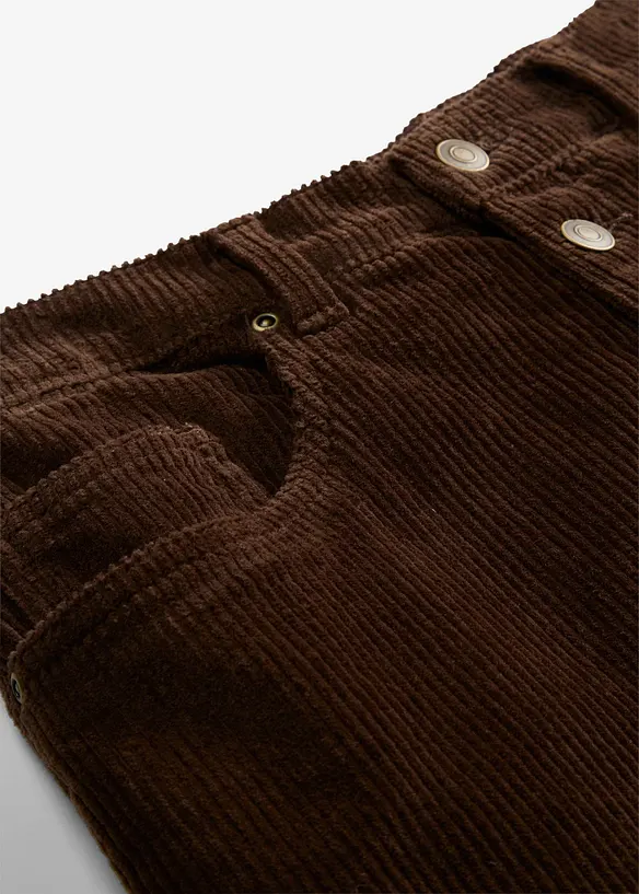 Pantaloni in velluto a coste di misto cotone, vita alta, bonprix