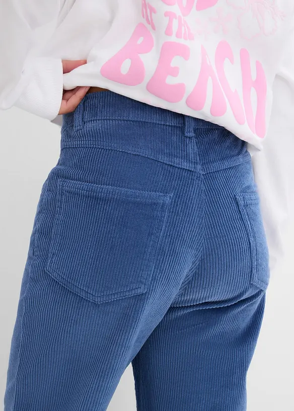 Pantaloni in velluto a coste di misto cotone, vita alta, bonprix