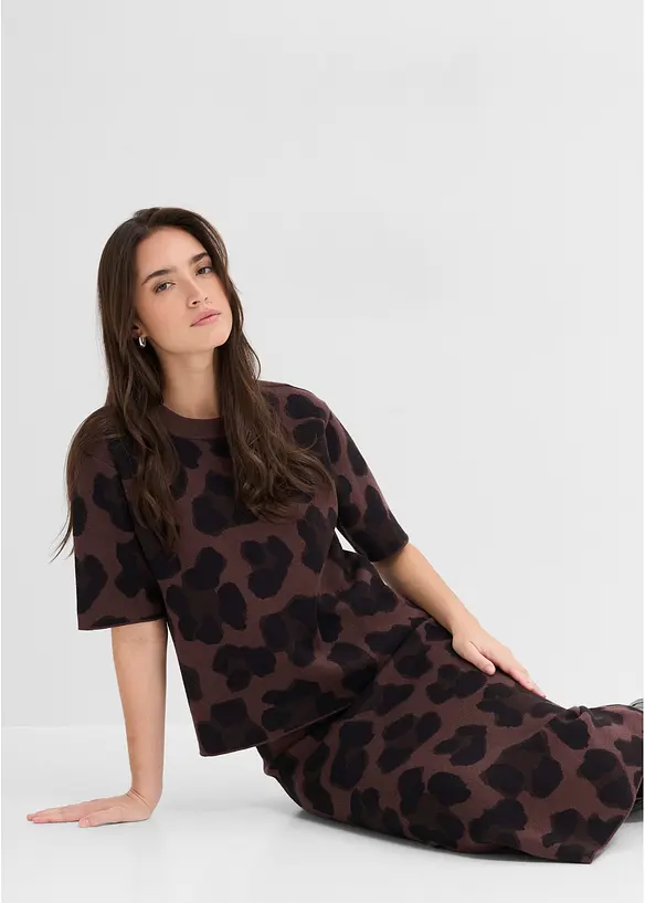 Gonna di maglia con motivo jacquard, bonprix
