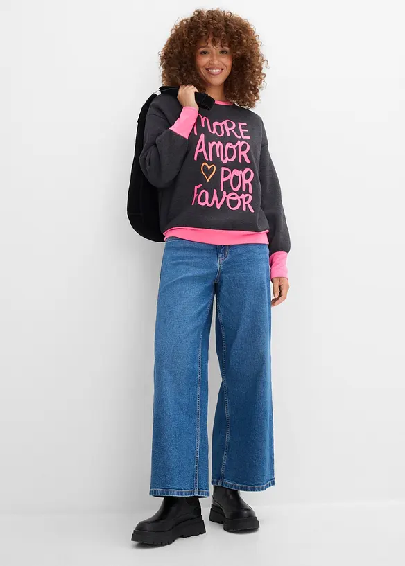 Felpa in misto cotone, bonprix