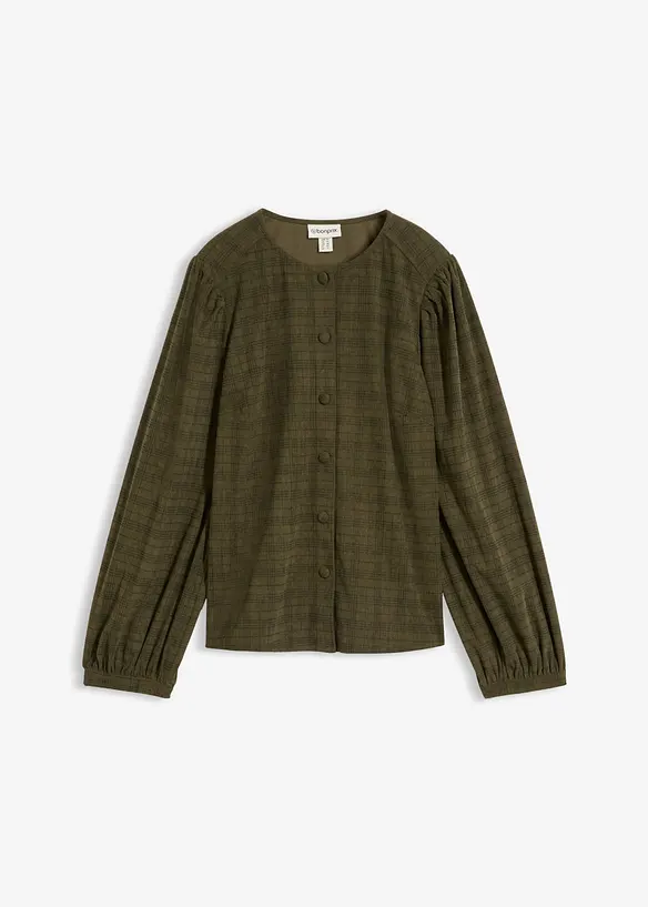 Blusa in velluto a coste a quadri, bonprix