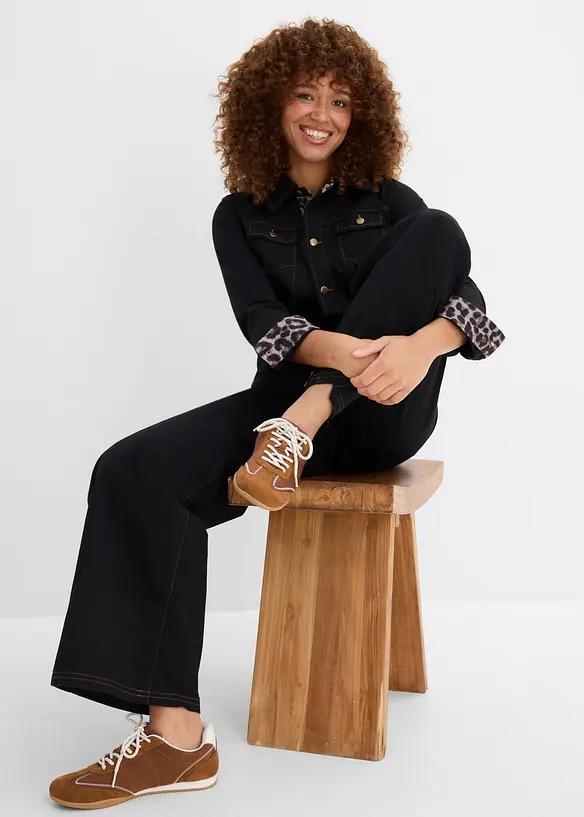 Tuta in twill di misto cotone con elastico in vita, bonprix