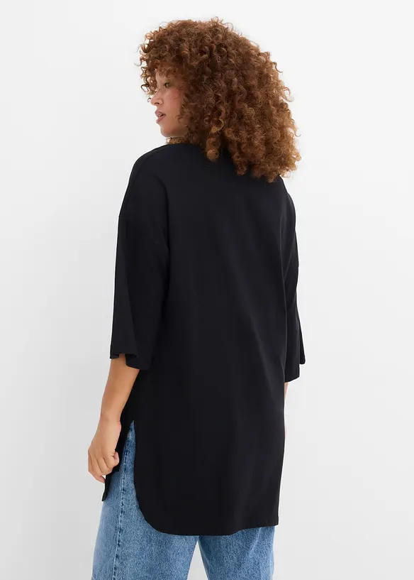 Maglia lunga oversize in puro cotone biologico, bonprix