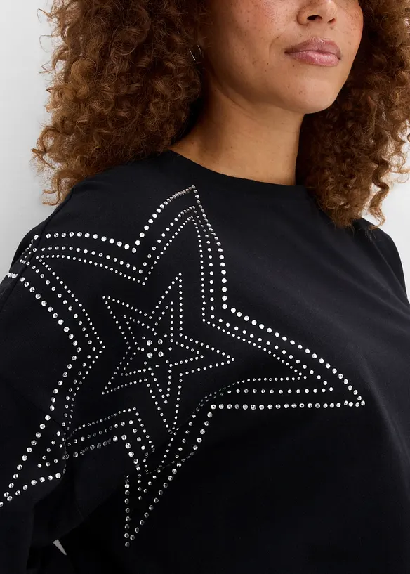 Maglia lunga oversize in puro cotone biologico, bonprix